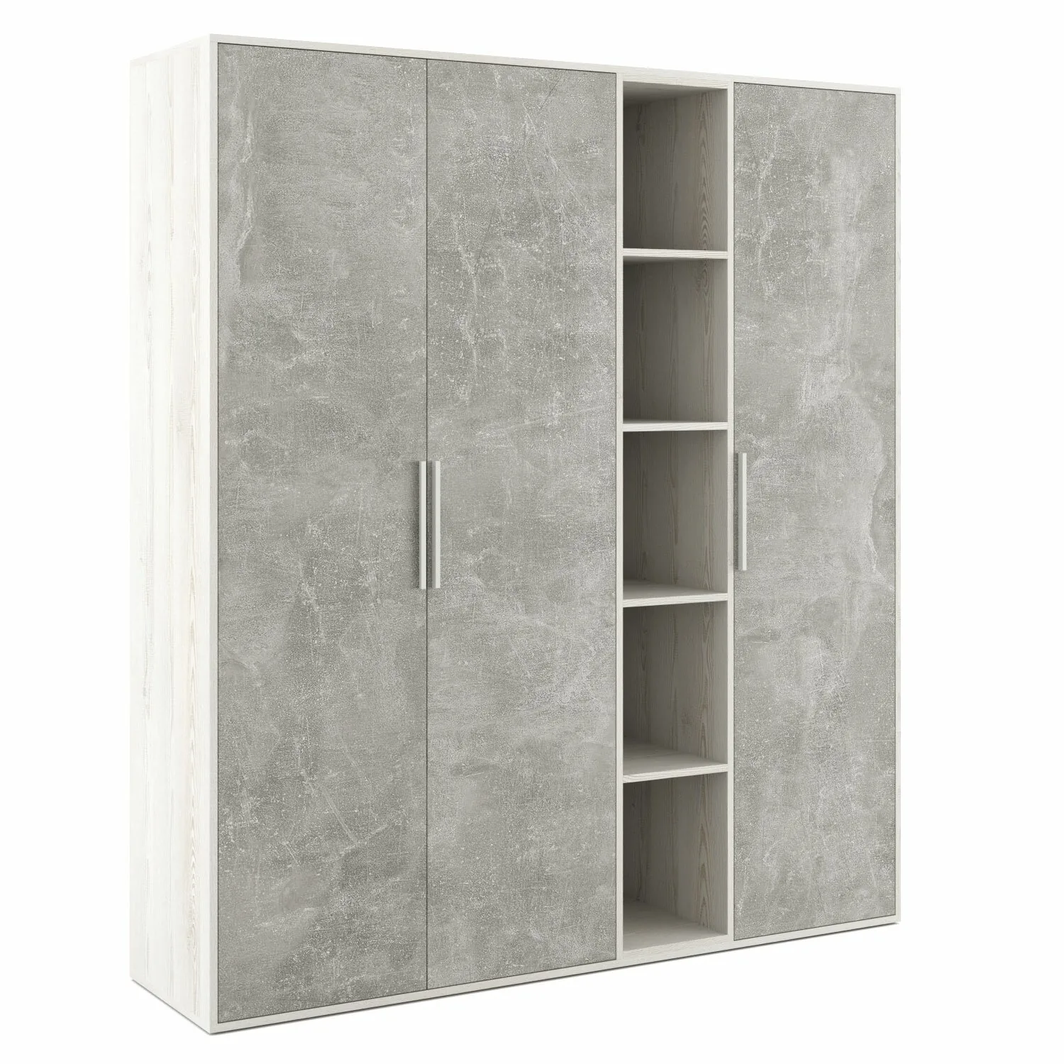 B-tone Шкаф высокий 3 створки, с нишей 168,8x45x191,7 сосна бетон светлый BTN36152431