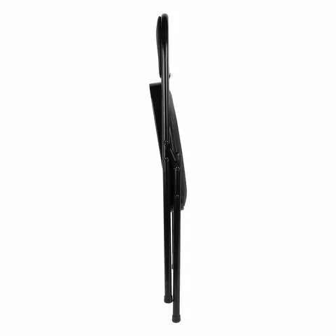 Стул складной BRABIX "Golf Plus CF-003 КОМФОРТ", черный каркас, кожзам черный, В КОРОБЕ, 533026