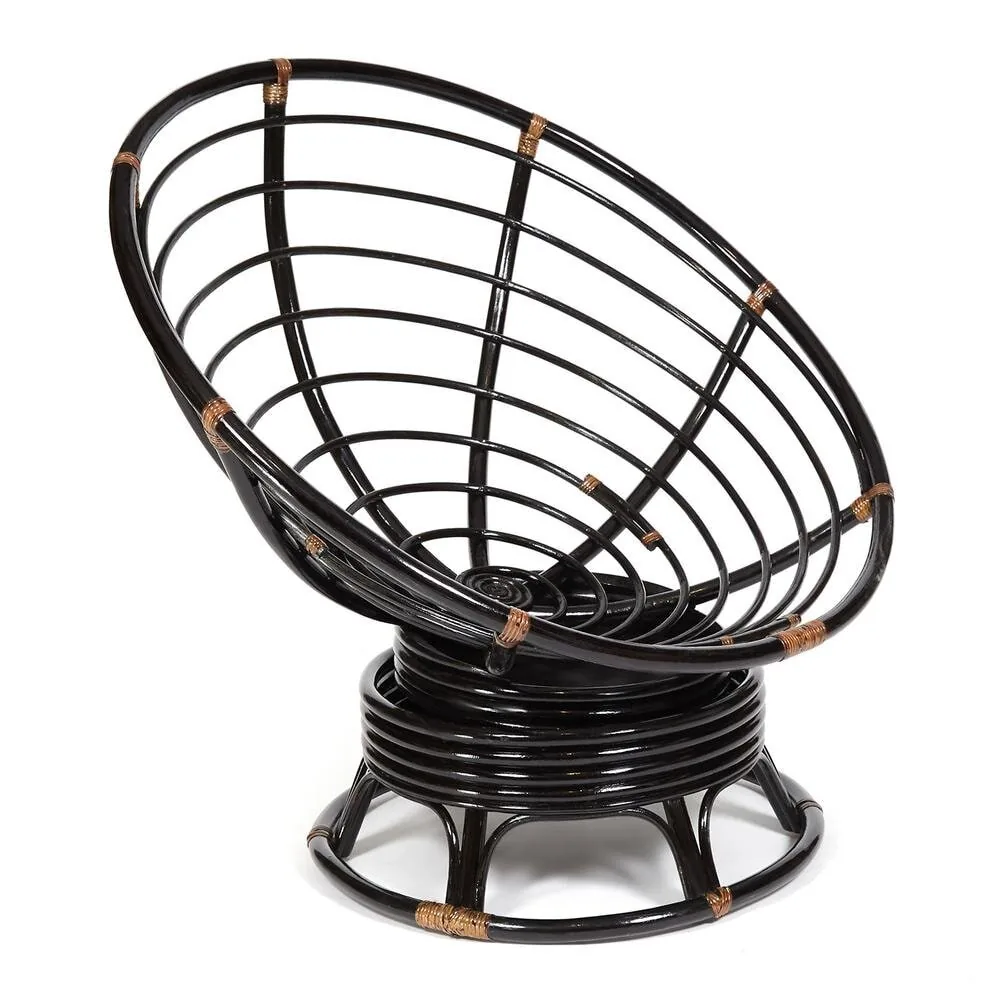 Кресло-качалка PAPASAN/ПАПАСАН w 23/01 B /с подушкой/ Antique brown (античный черно-коричневый)_13754.