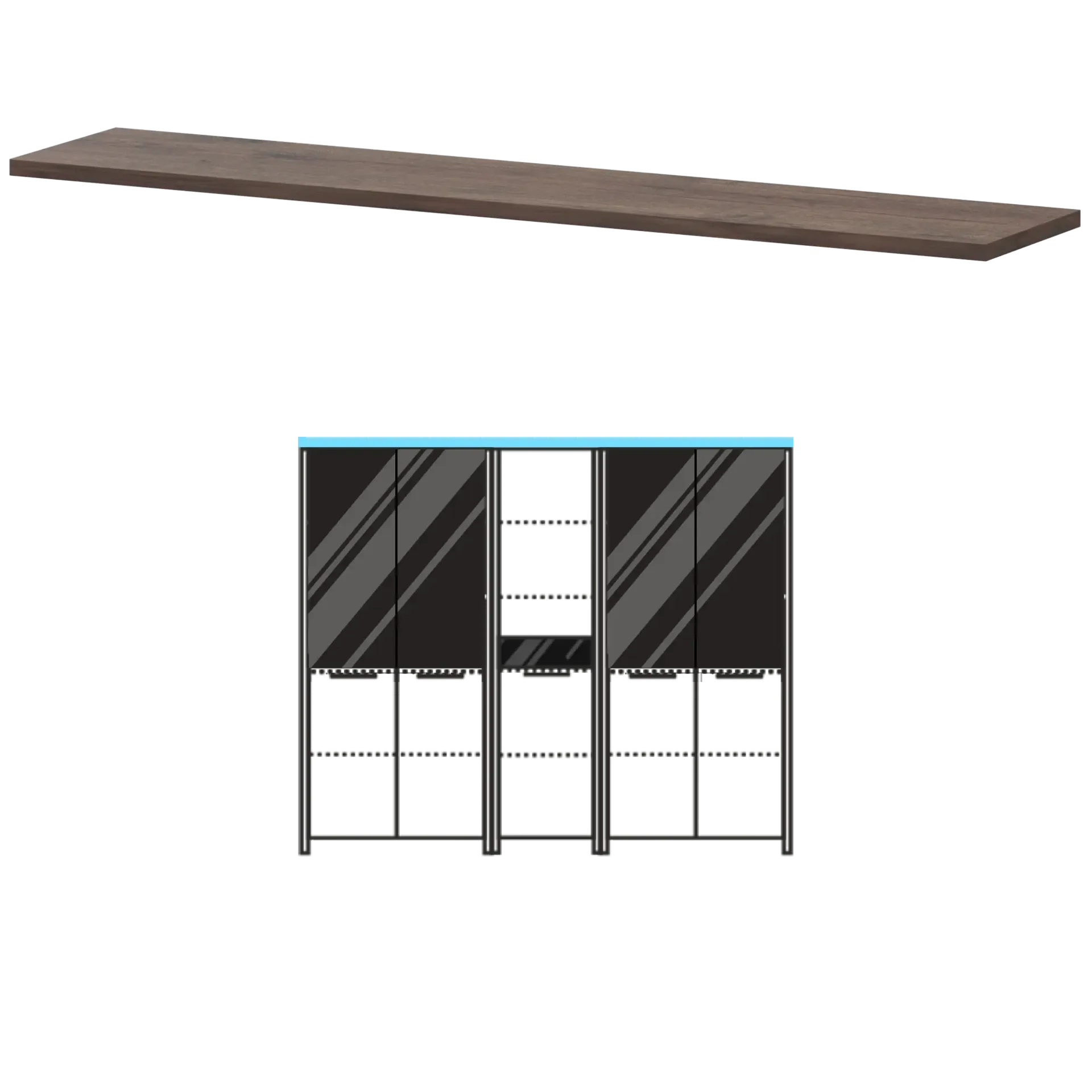 Топ КТ-75.38 Дуб апрель 2180x440x38 Акцент