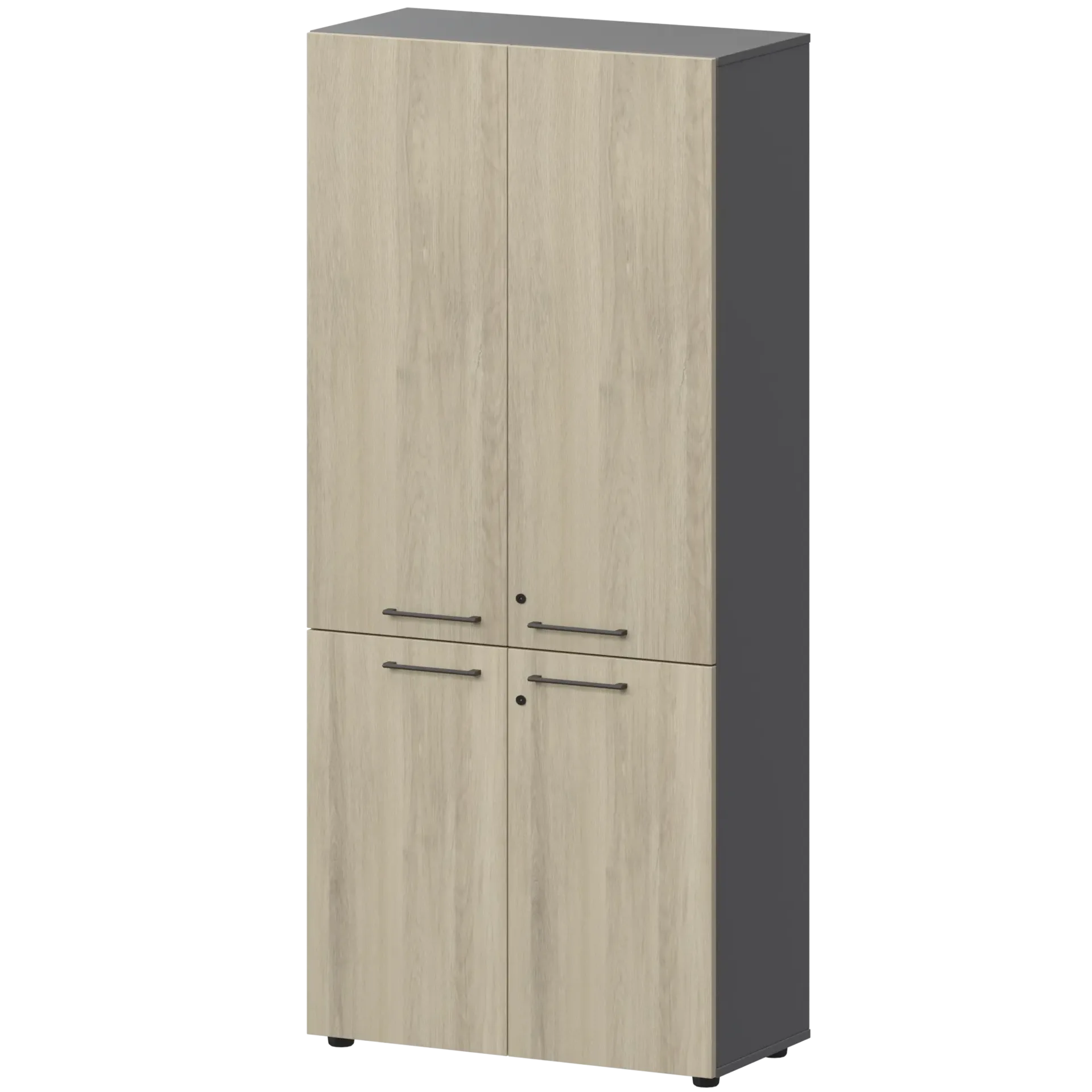 Шкаф высокий закрытый СМШ58.28F.38V(Ч) Кронберг/Графит 792x380x1990 Кортез