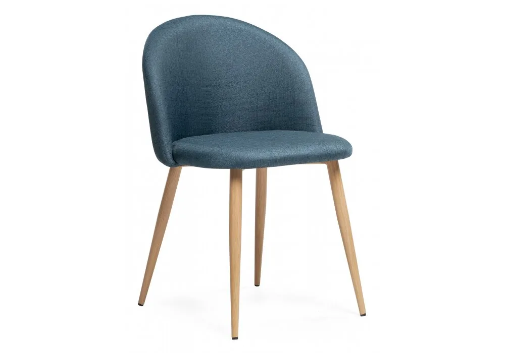Стул на металлокаркасе Aldo blue/wood.