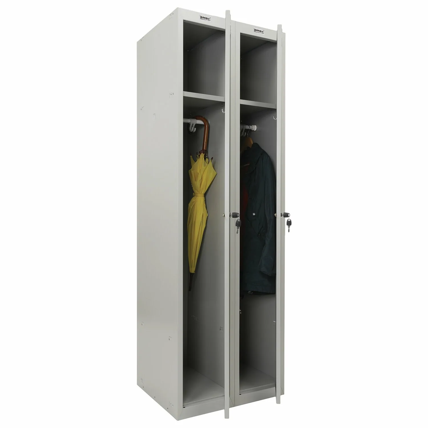 Шкаф металлический для одежды BRABIX "LK 21-80", УСИЛЕННЫЙ, 2 секции, 1830х800х500 мм, 37 кг, 291129, S230BR406102