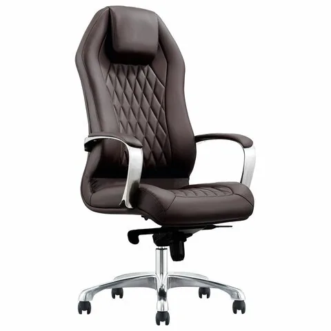 Кресло BRABIX PREMIUM "Aurus EX-705", мультиблок, алюминий, экокожа, коричневое, 532929